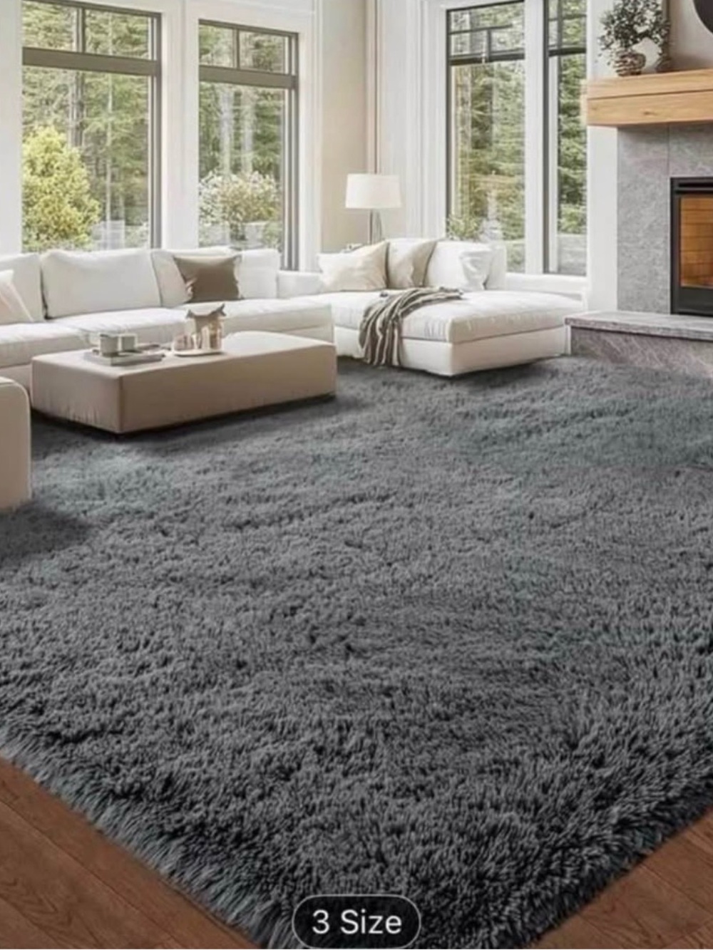 Gray Area Rug 6x9ft - Picture 2 of 3